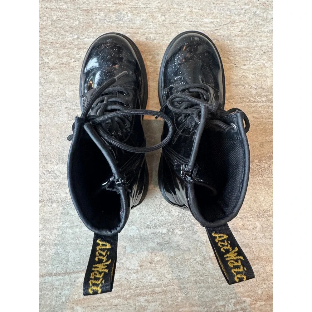 Doc Marten's Girls Size 2‎ Black Glitter Fairy Grunge Excellent Condition